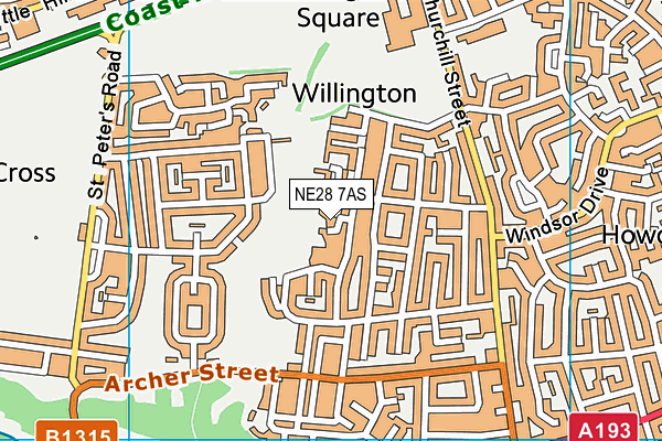 NE28 7AS map - OS VectorMap District (Ordnance Survey) NE28 7AS map - OS VectorMap District (Ordnance Survey)