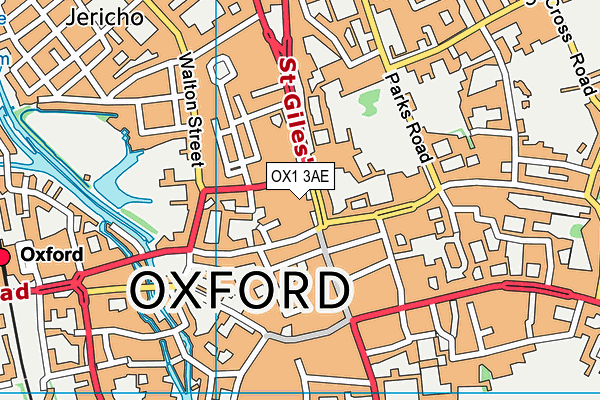 OX1 3AE map - OS VectorMap District (Ordnance Survey) OX1 3AE map - OS VectorMap District (Ordnance Survey)