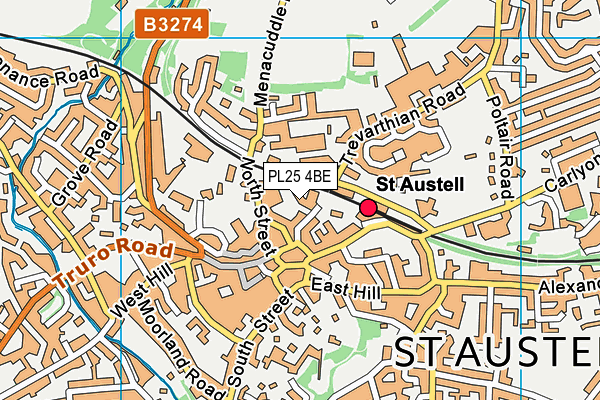 PL25 4BE map - OS VectorMap District (Ordnance Survey) PL25 4BE map - OS VectorMap District (Ordnance Survey)