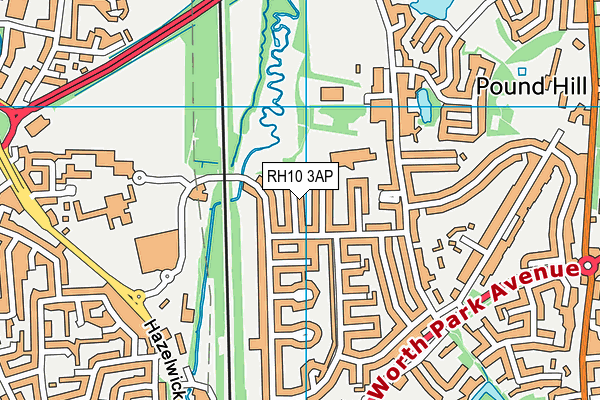RH10 3AP map - OS VectorMap District (Ordnance Survey) RH10 3AP map - OS VectorMap District (Ordnance Survey)