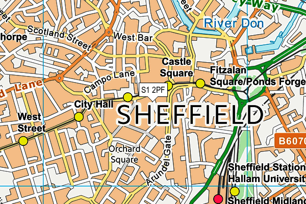 S1 2PF map - OS VectorMap District (Ordnance Survey) S1 2PF map - OS VectorMap District (Ordnance Survey)