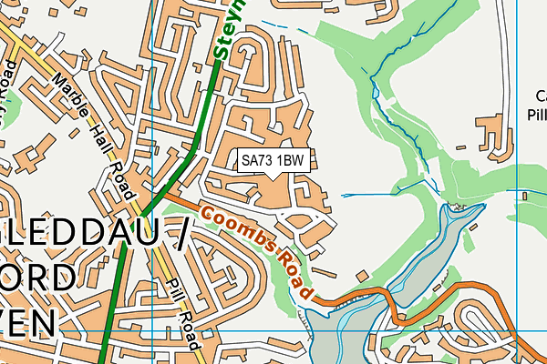 SA73 1BW map - OS VectorMap District (Ordnance Survey) SA73 1BW map - OS VectorMap District (Ordnance Survey)