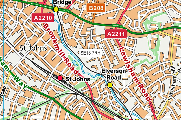 SE13 7RH map - OS VectorMap District (Ordnance Survey) SE13 7RH map - OS VectorMap District (Ordnance Survey)