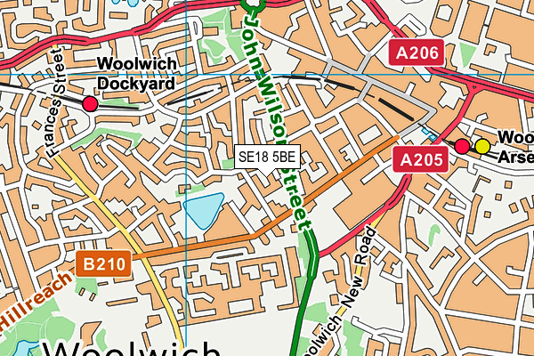 SE18 5BE map - OS VectorMap District (Ordnance Survey) SE18 5BE map - OS VectorMap District (Ordnance Survey)