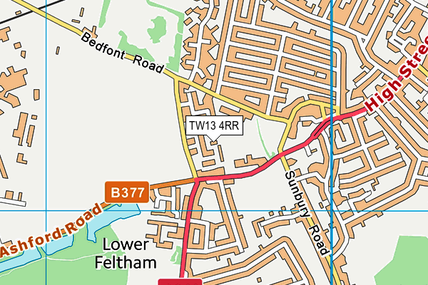 TW13 4RR map - OS VectorMap District (Ordnance Survey) TW13 4RR map - OS VectorMap District (Ordnance Survey)