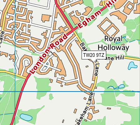 TW20 9TZ map - OS VectorMap District (Ordnance Survey) TW20 9TZ map - OS VectorMap District (Ordnance Survey)