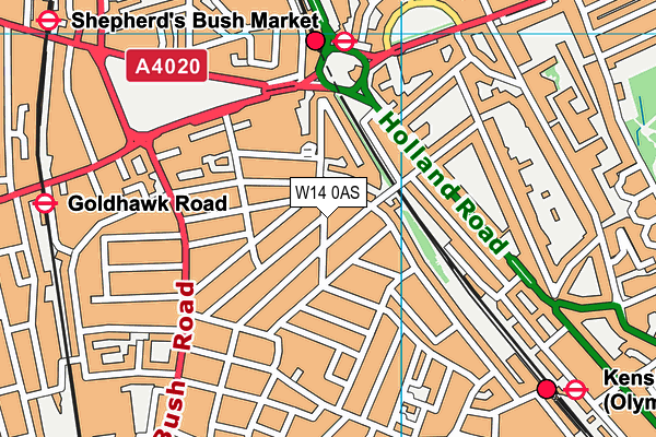 W14 0AS map - OS VectorMap District (Ordnance Survey) W14 0AS map - OS VectorMap District (Ordnance Survey)