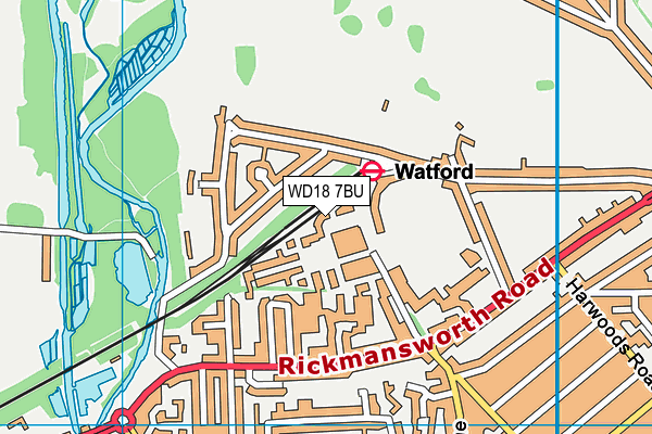 WD18 7BU map - OS VectorMap District (Ordnance Survey) WD18 7BU map - OS VectorMap District (Ordnance Survey)