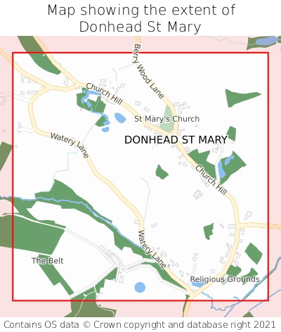 Map showing extent of Donhead St Mary as bounding box