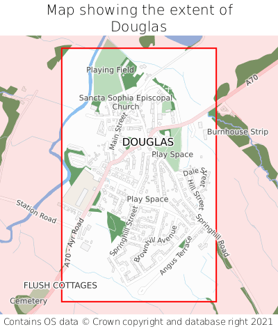 Map showing extent of Douglas as bounding box