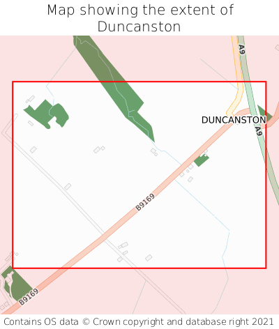 Map showing extent of Duncanston as bounding box