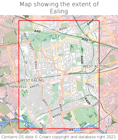 Map showing extent of Ealing as bounding box