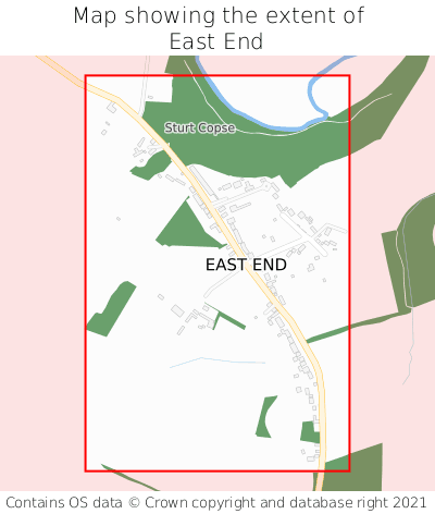 Map showing extent of East End as bounding box