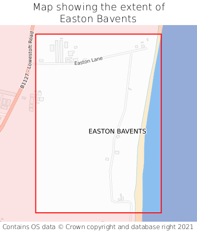 Map showing extent of Easton Bavents as bounding box
