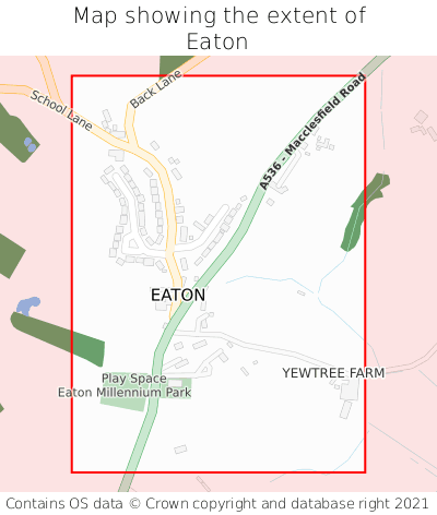 Map showing extent of Eaton as bounding box