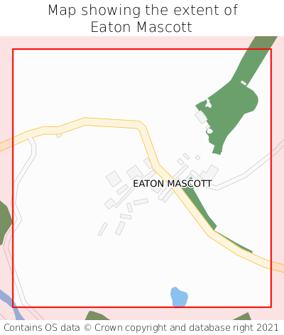 Map showing extent of Eaton Mascott as bounding box