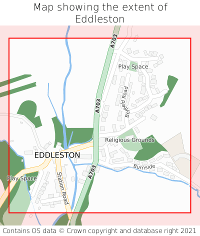 Map showing extent of Eddleston as bounding box