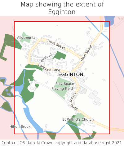 Map showing extent of Egginton as bounding box