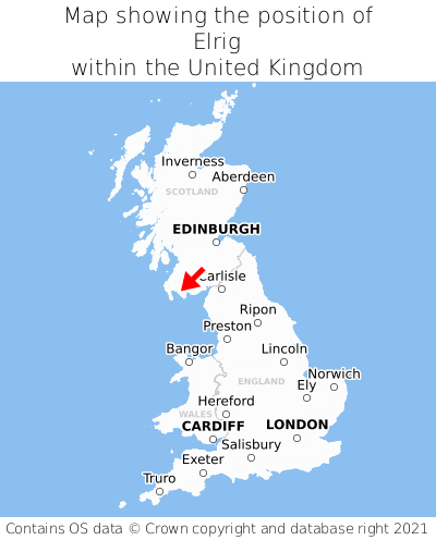 Map showing location of Elrig within the UK