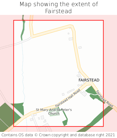 Map showing extent of Fairstead as bounding box