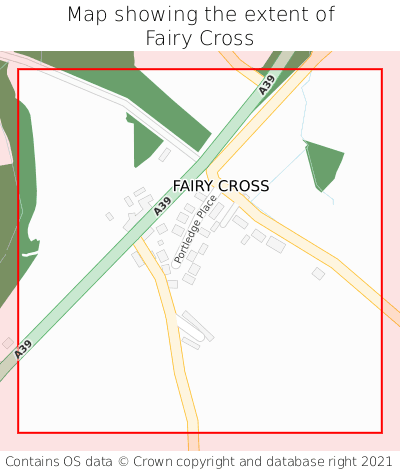 Map showing extent of Fairy Cross as bounding box