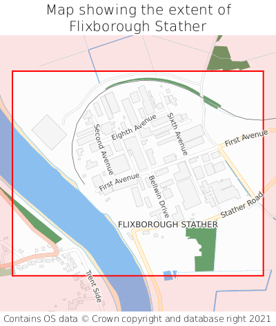 Map showing extent of Flixborough Stather as bounding box