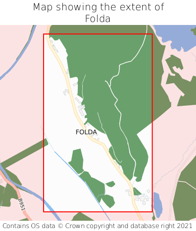 Map showing extent of Folda as bounding box