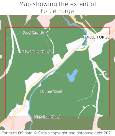 Map showing extent of Force Forge as bounding box