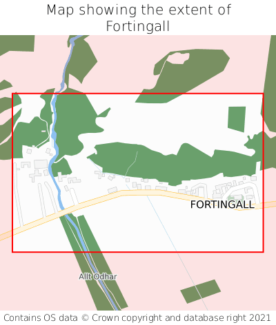 Map showing extent of Fortingall as bounding box