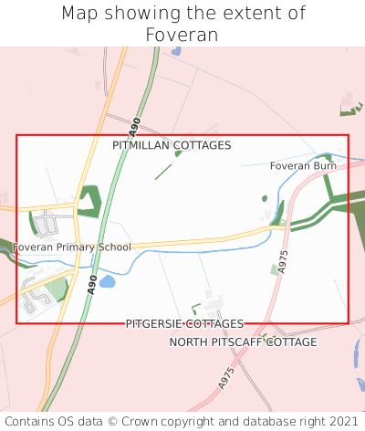 Map showing extent of Foveran as bounding box