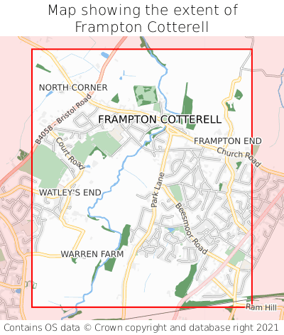 Map showing extent of Frampton Cotterell as bounding box