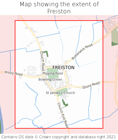 Map showing extent of Freiston as bounding box