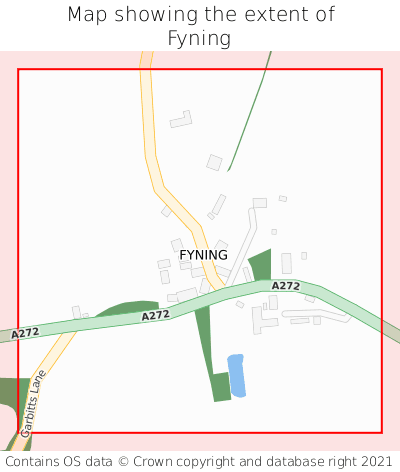 Map showing extent of Fyning as bounding box