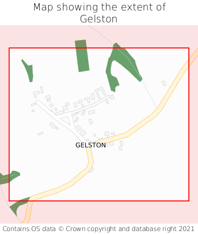 Map showing extent of Gelston as bounding box