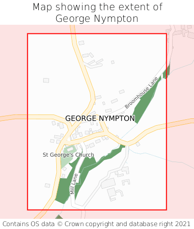 Map showing extent of George Nympton as bounding box