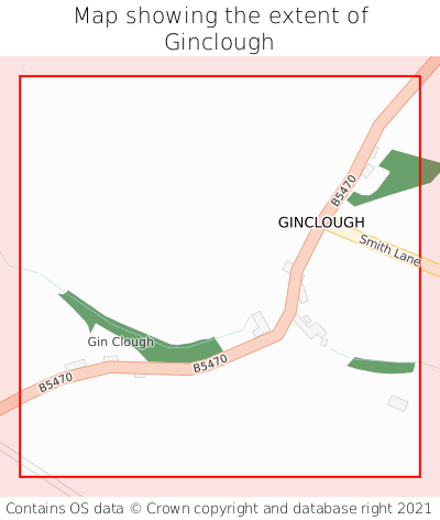 Map showing extent of Ginclough as bounding box