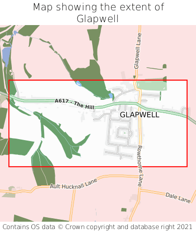 Map showing extent of Glapwell as bounding box