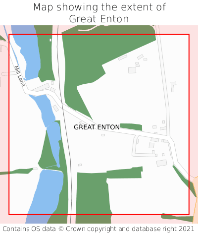 Map showing extent of Great Enton as bounding box