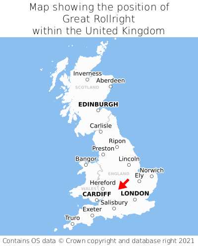 Map showing location of Great Rollright within the UK