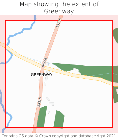 Map showing extent of Greenway as bounding box