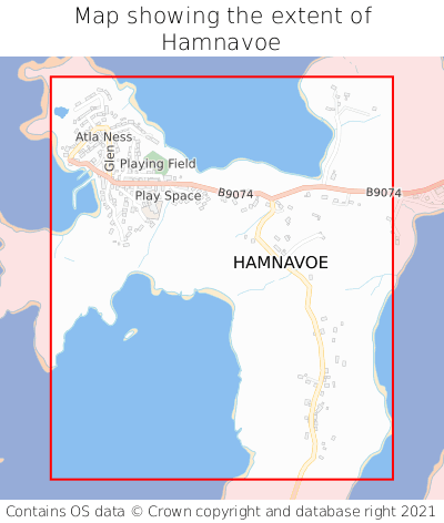 Map showing extent of Hamnavoe as bounding box