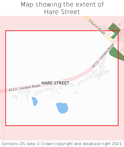 Map showing extent of Hare Street as bounding box
