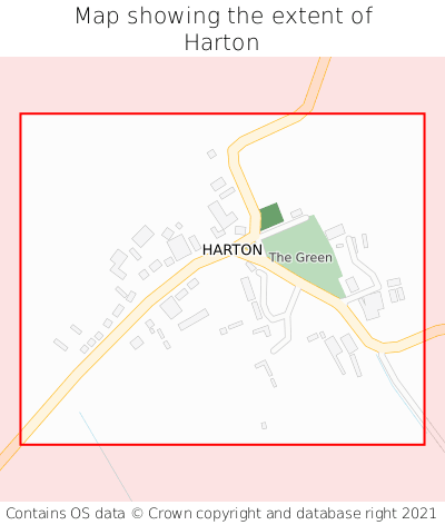 Map showing extent of Harton as bounding box