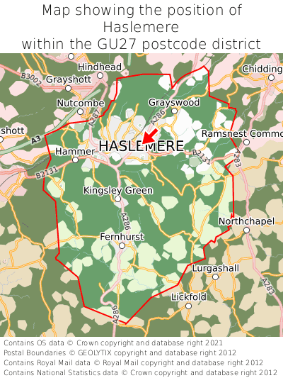 Haslemere Map Position In Gu27 000001 