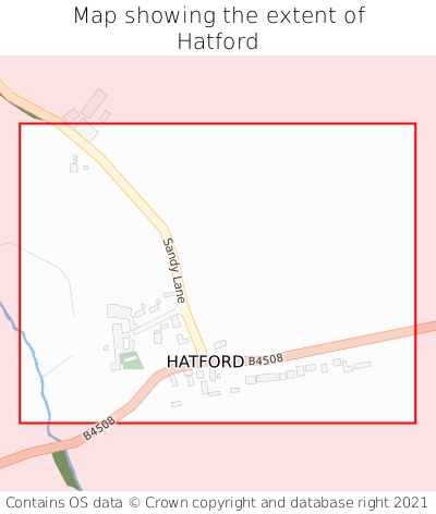 Map showing extent of Hatford as bounding box