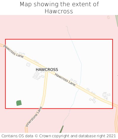 Map showing extent of Hawcross as bounding box