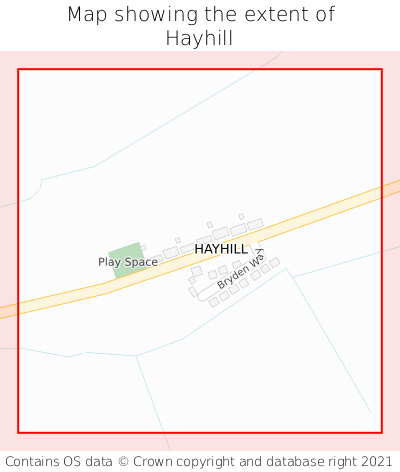 Map showing extent of Hayhill as bounding box