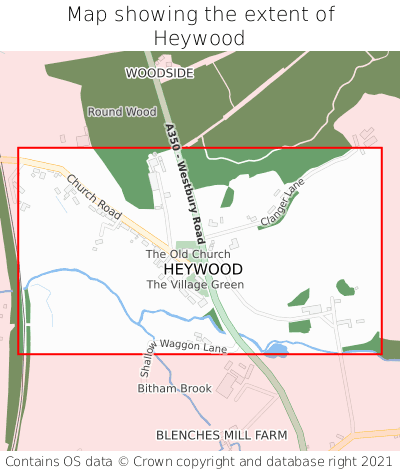 Map showing extent of Heywood as bounding box
