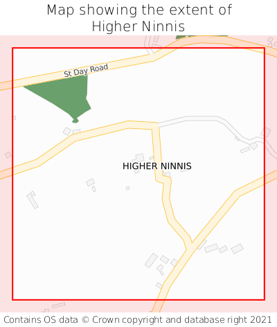 Map showing extent of Higher Ninnis as bounding box