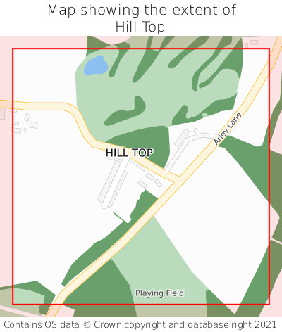 Map showing extent of Hill Top as bounding box